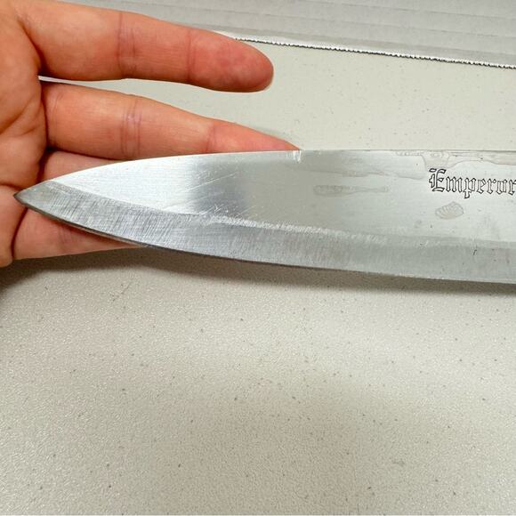 Vintage Emperor Steel Japan Chef Knife Wood Handle Large - Picture 3 of 9